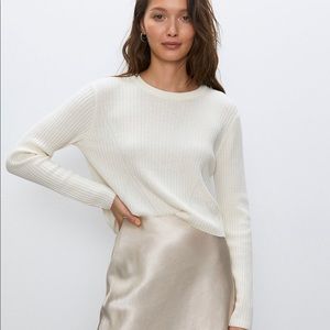 Babaton New Nathaniel Crop Sweater Cream XXS NWT